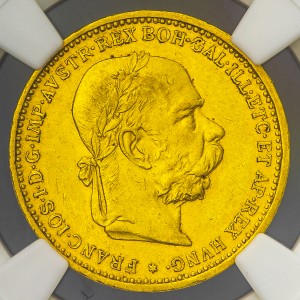 20 Корона Австрия 1896 AU58 NGC