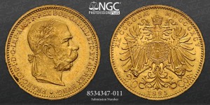 20 Корона Австрия 1895 MS 62 NGC