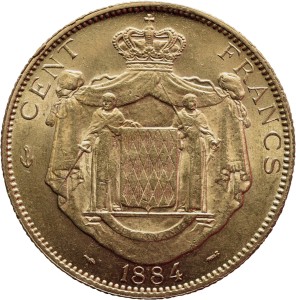 100 Франка МОНАКО 1884 Принц Чарлз III