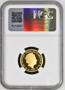 25 Паунда (1/4 oz.) 2020 Музикални Легенди - David Bowie Proof NGC PF 69 ULTRA CAMEO