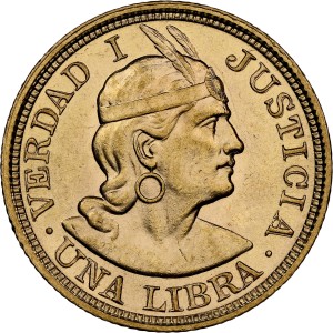 1 Либра Перу 1918  NGC MS 62