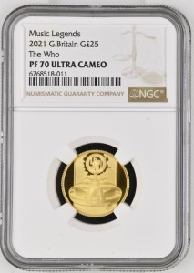25 Паунда (1/4 oz.) 2021 Музикални Легенди - The Who Proof NGC PF 70 ULTRA CAMEO
