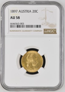 20 Корона Австрия 1897 AU58 NGC