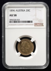 20 Корона Австрия 1896 AU58 NGC