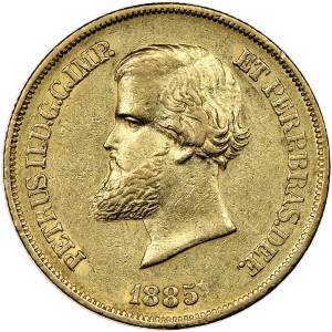 Бразилия 10000 Реис 1885  NGC AU 55 Peter II the Magnanimous