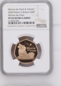 2020 Златни 50 Пенса Мечо Пух - Прууф Пиефорт NGC PF 69 ULTRA CAMEO